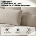 thumbnail image 3 of COMHOMA Convertible Futon Sofa Bed Upholstered Futon Couch Corduroy Sleeper Sofa,Cream White, 3 of 11