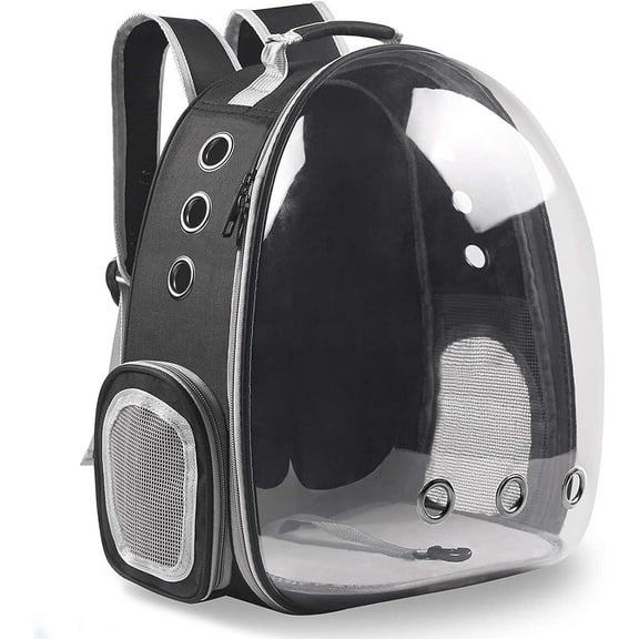 Wattne Backpack Carrier/Bubble Carrying Bag for Small Medium Dogs Cats, Space Capsule Pet Carrier for Hiking, Travel, Airline Approved - Black