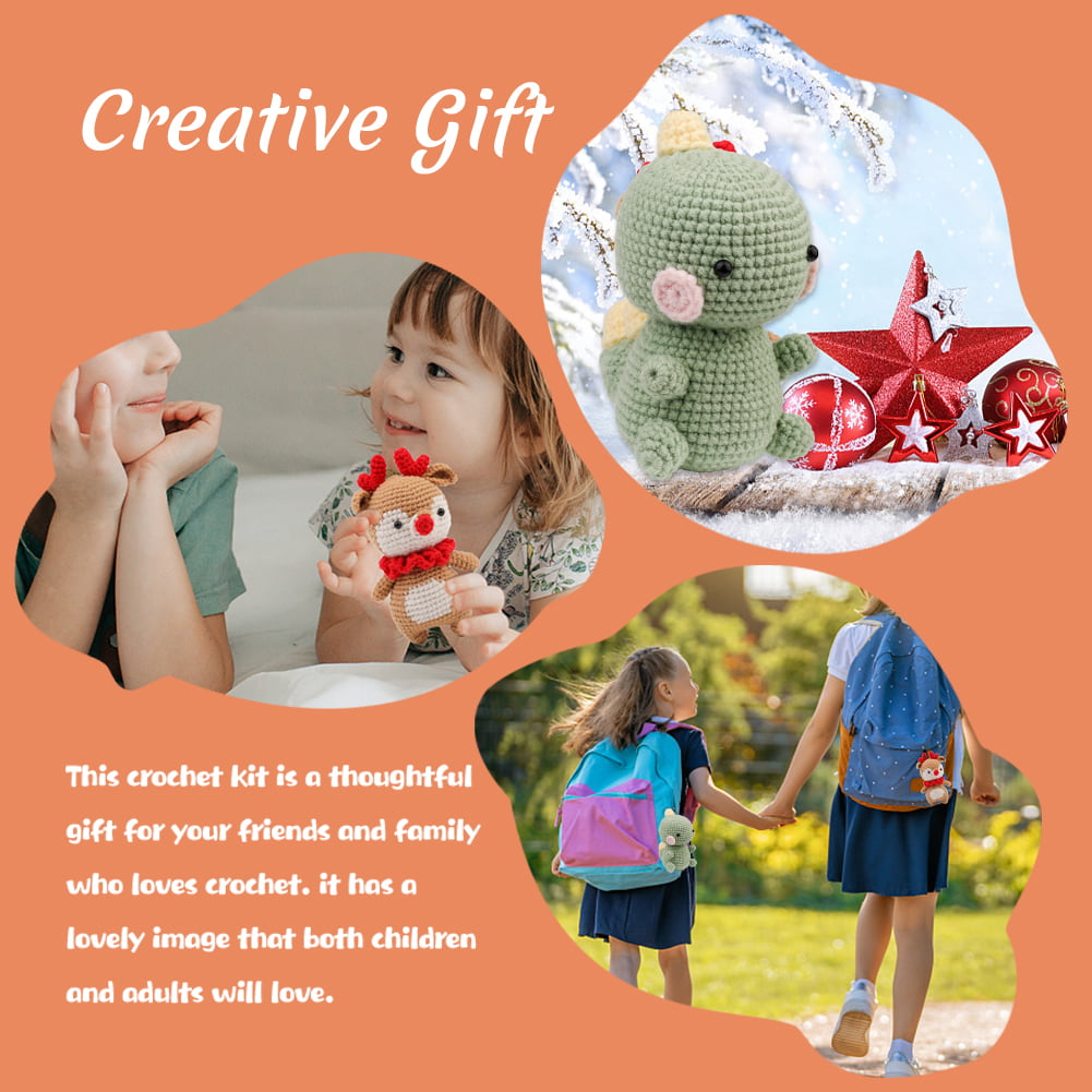 MUCUNNIA 2PCS Crochet Kit for Beginners Crochet Animal Kit Complete  Beginner Knitting kit for Adults and Kids, Crochet Kit with Step-by-Step