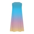 thumbnail image 4 of Yourumao Gradient Mini Dresses for Women Round Neck Sleeveless Shift Dress Comfy Stretch Flowy Sundress Summer Lounge Clothes, 4 of 8