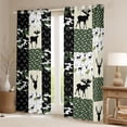thumbnail image 2 of Homewish Safari Deer Skull Curtains Pack of 2 (42x84 Each),Rustic Camo Curtains Blackout,Green Black Beige Bedroom Curtains For Boys Teens,Luxury Bedroom Decor, 2 of 6