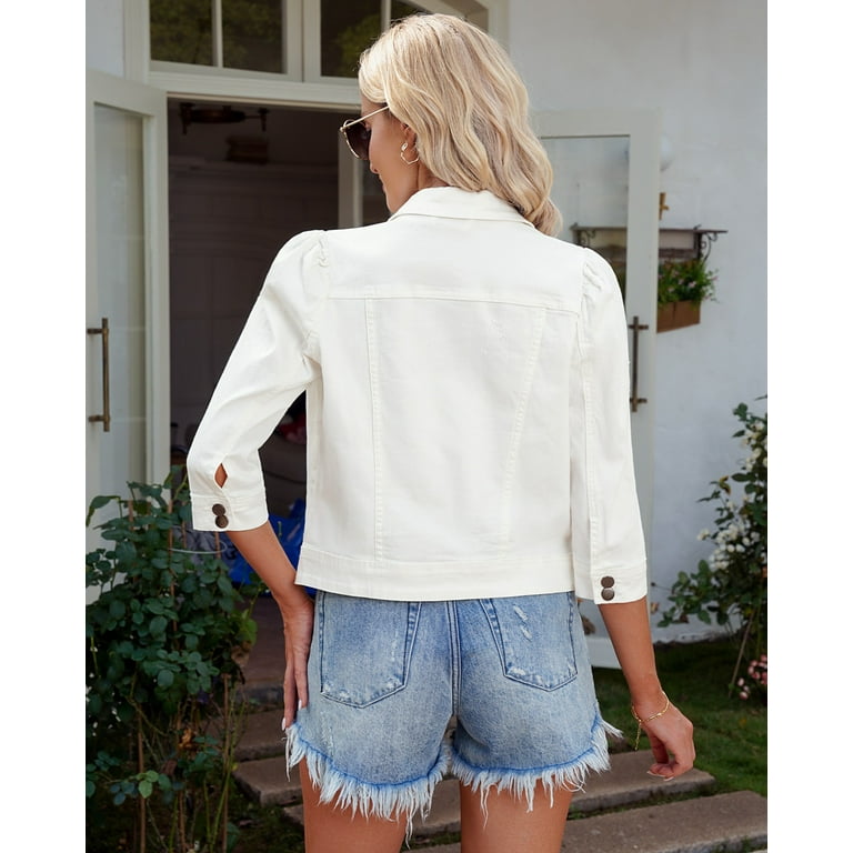 White denim clearance jacket size 14