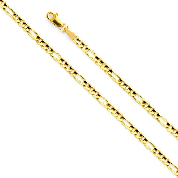 14k Yellow Gold 3.1mm 3 1 Solid Figaro Chain Link Necklace 20" Jewelry Female Unisex