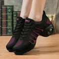 thumbnail image 4 of Women's Jazz Shoes Dance Trainers Lace Up Cushion Breathable Ladies Split Sole Dance Sneakers Platform Shoes, 4 of 11