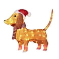 thumbnail image 4 of Christmas Lighted Dachshund Wiener Dog - Christmas Lights Outdoor Clearance, Tinsel Wiener Dog with Warm White LED Light - Christmas Holiday Decoration for Inside & Outside Garden/Yard (Brown), 4 of 6