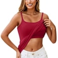 thumbnail image 5 of Women's Camisole Tank Top Solid Color Sleeveless Blouse Summer Lightweight Casual Basic Camisoles by Yigetop Red 2 M, 5 of 6