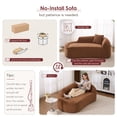 thumbnail image 6 of 68" No Assembly Required Modular Sleeper Couch, Deep Seat Sleeper Sofa Chair with Chenille Fabric, Upholstered Lazy Floor Sleeper for Living Room, Caramel, 6 of 7