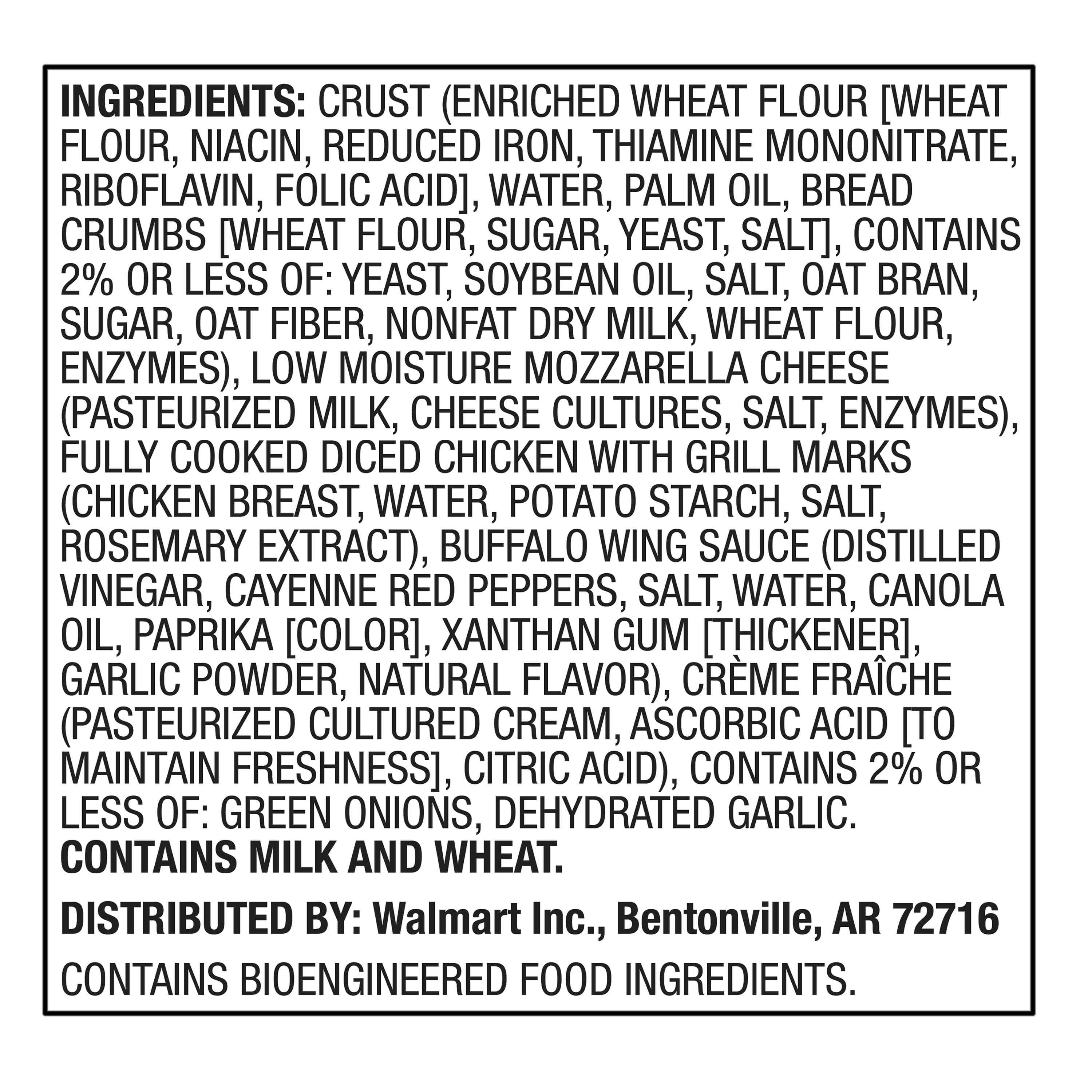 Marketside Buffalo Style Chicken Flatbread Pizza, Buffalo Sauce, 11.9 oz (Fresh)