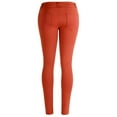 thumbnail image 2 of La Bijou 611S Ultra Stretch Skinny Pants Jeggings for Women Juniors - Rust, L, 2 of 5