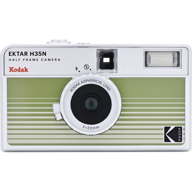 Kodak EKTAR H35N Half Frame Film Camera, Striped Green, Bundle