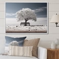 thumbnail image 1 of Designart Large Tree White Framed Wall Art, Grey White Tree Contemplation , Trees framed wall art decor, Grey Traditional White Framed Wall Art, 40x30 inches White Color Frame, 1 of 5