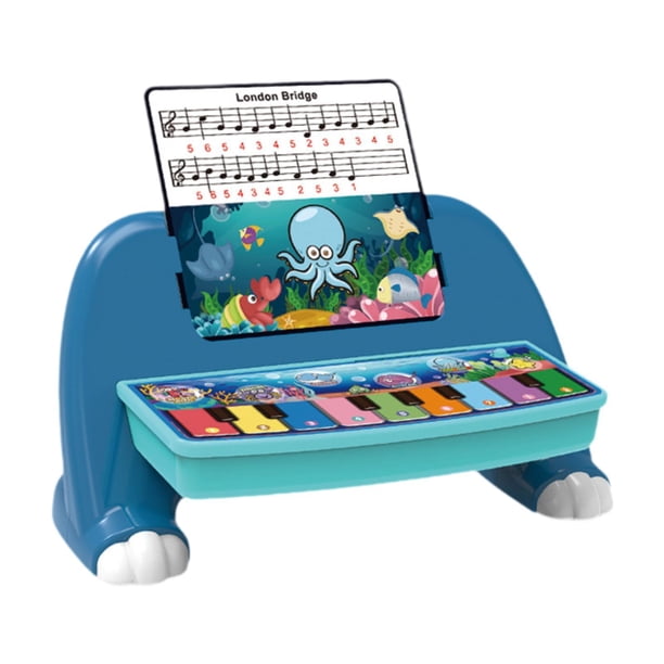 Juguete infantil de aprendizaje temprano perfke con partitura de piano azul