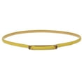 thumbnail image 4 of Womens Thin Belts Skinny Faux Leather Stitch Belt with Gold Tone Buckle, 4 of 5