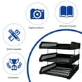 thumbnail image 2 of Howish File Folder Black 3 Tier File Shelf Organizer Stackable Letter Tray Office Paper Holder Tray(13.07"X10.63"X10.04"), 2 of 8