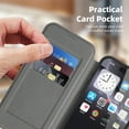 thumbnail image 6 of Designed for iPhone 16 Pro Magnetic Flip Phone Case,With RFID Blocking Card Slots,Compatible with Mag-Safe,PU Leather Shockproof Anti-fall Flip Folio Ultra Slim Wallet Phone Case,Gray, 6 of 7