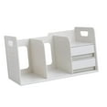 thumbnail image 1 of DOLITY Book Organizer Holder Storage Box Office Supplies Book Storage Rack with Drawers White, 1 of 9