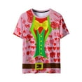 thumbnail image 4 of VBTAPA Mens Short Sleeve T-Shirt 3D Creative Print Crewneck Tops Valentines Day Graphic Tees Pink L, 4 of 7