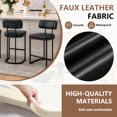 thumbnail image 4 of CRERIYO Counter Height Bar Stools Set of 2, Upholstered Kitchen Island Chairs with Thick Padded Seats, Backrests and Sturdy Metal Frame, Black, 4 of 9