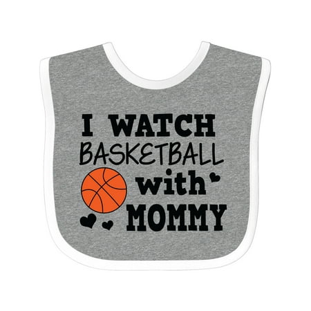 

Inktastic I Watch Basketball with Mommy Gift Baby Boy Bib