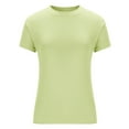 thumbnail image 5 of HOMBOM Blouses for Women Trendy Mint Green Short Sleeve Y2K Crew Neck Solid Slim Fit T-shirt XL, 5 of 7