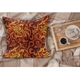 thumbnail image 2 of Abstract Fluffy Throw Pillow Cushion Cover, Surreal Floral Pattern with Swirls Curves Foliage Design with Warm Colors, Decorative Square Pillow Case, 28" x 28", Yellow Orange Black, by Ambesonne, 2 of 5