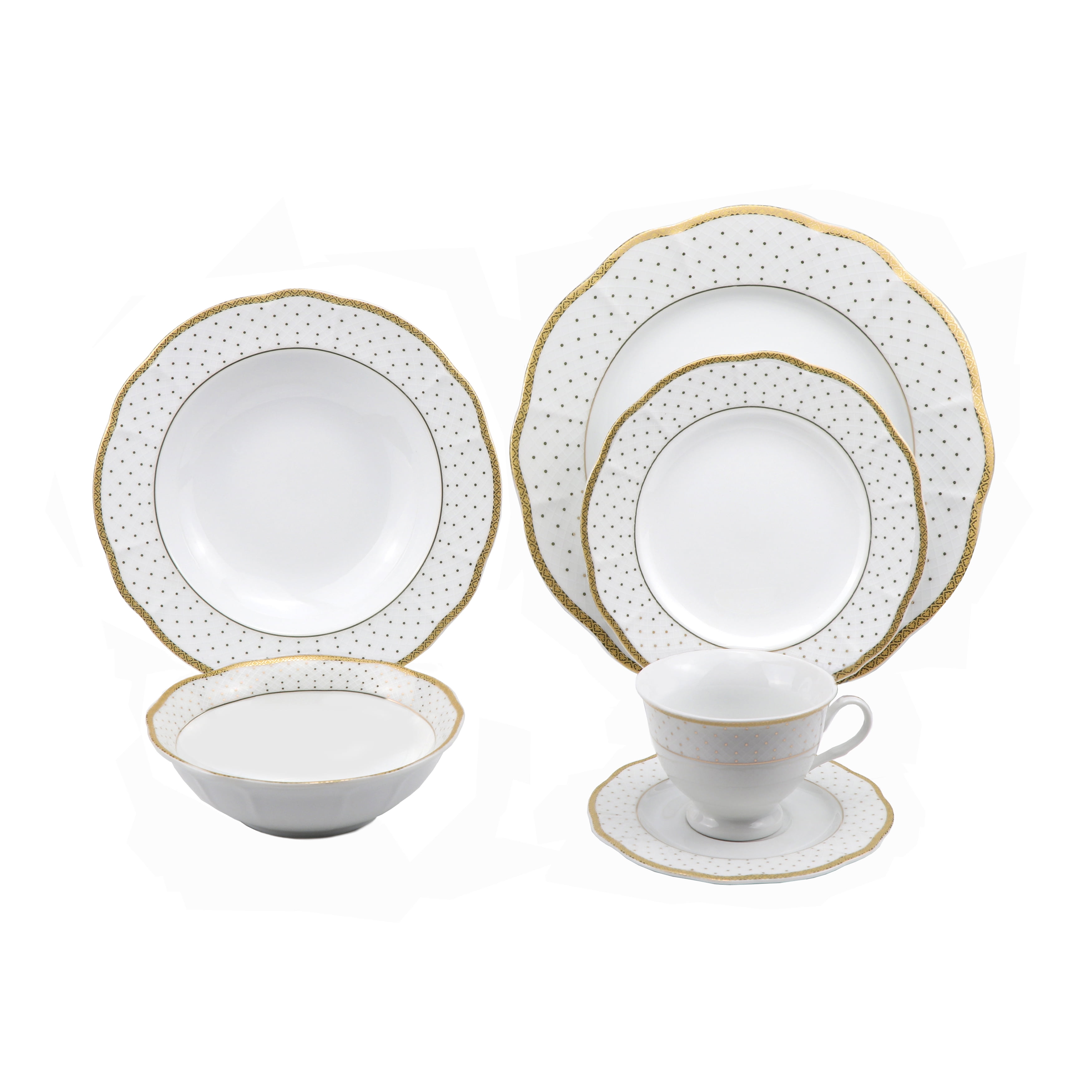 Stylish and Elegant 24 Pieces Porcelain Dinnerware Set Service for 4