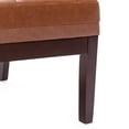 thumbnail image 6 of Noble House Voll Tufted Faux Leather Accent Chair in Cognac Brown with Rubberwood Espresso Legs, 6 of 9