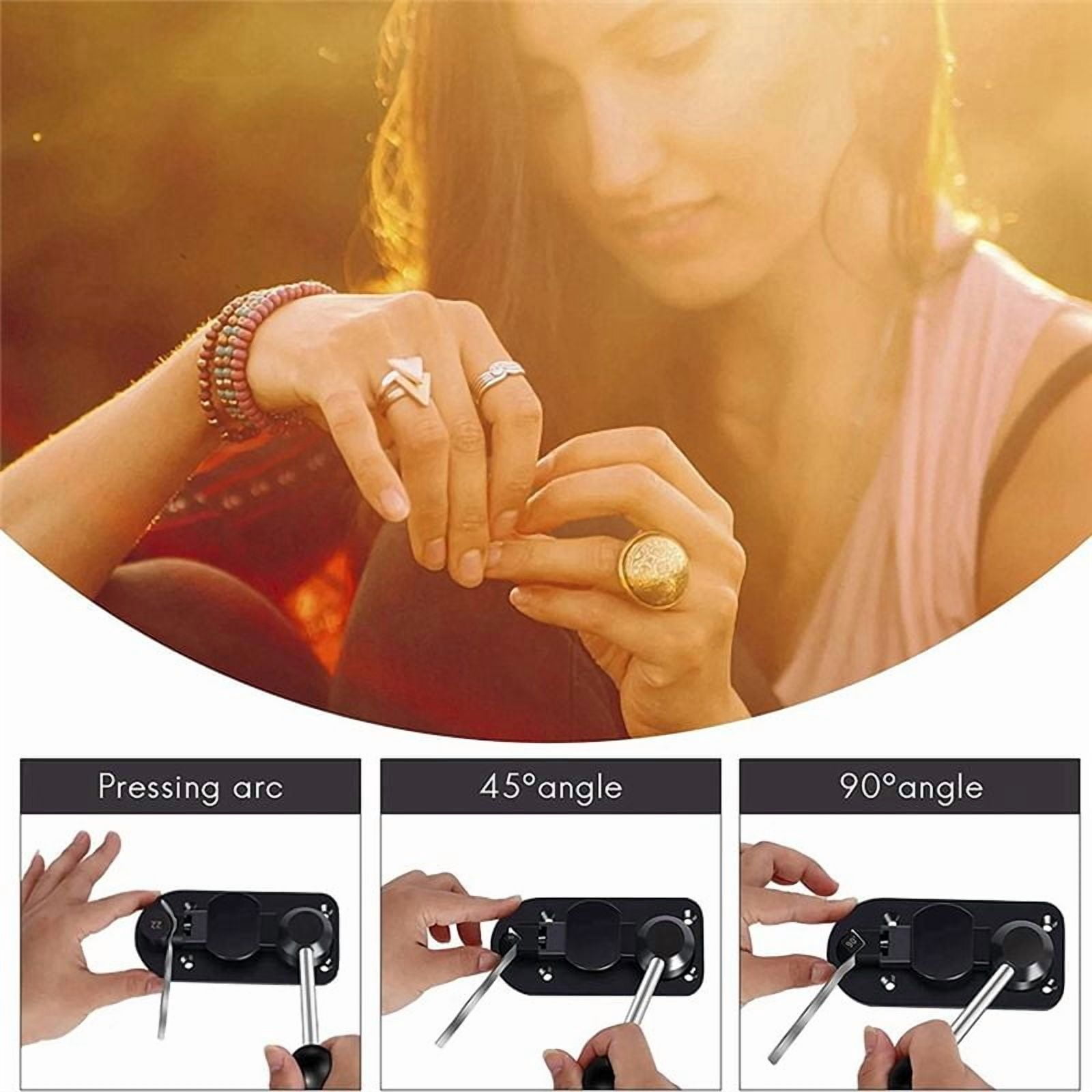 Ring Bender Machine for Spoon Rings Making, Ring Bending Tool for Jewelry Maker with Nylon Dies Rings Making Kit