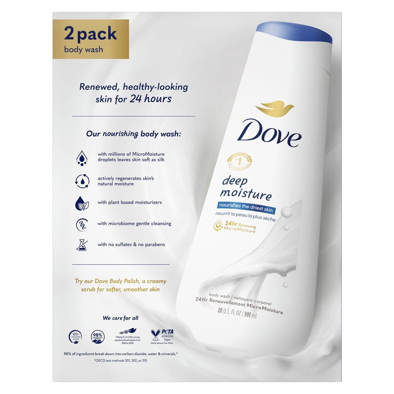Dove Deep Moisture Nourishing Long Lasting Women's Body Wash Twin