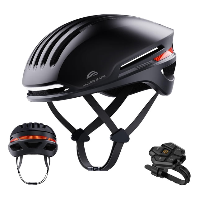 Casco de bicicleta ASIEVIE con Bluetooth, inteligente, negro (L) para adultos