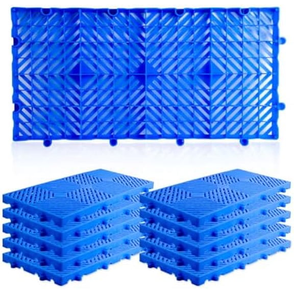 10 Pcs Lightweight Plastic Pallets, 23.6"x11.8"x1.18" Moisture-Proof Waterproof Floor Pallet for Indoor and Outdoor, Garages, Kitchen, Basement$$Tools & Hardware Other