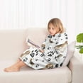 thumbnail image 4 of Beagle Dog and Footprints Blanket Hoodies for Kids 6-13YR Oversize Wearable Blanket Hoodies for Boys Girls Teens, 4 of 7