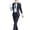 Black, variant on Women's 2 Piece Pant Suit Set Slim Fit Single Button Blazer & Pants Professional Business Work Outfit
