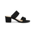 thumbnail image 3 of BLISSFUL STEP Women's Sandals Block Heels Dual Straps Slide Sandals Black 7, 3 of 7