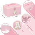 thumbnail image 4 of Bolsa de maquillaje OCHEAL Monogram con soporte para brochas de nailon rosa, 4 of 9