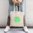 thumbnail image 2 of Stylish Beige Canvas Tote Bag with Green Floral Design - Perfect for Shopping Travel and Parties - Eco-Friendly & Reusable, 2 of 4