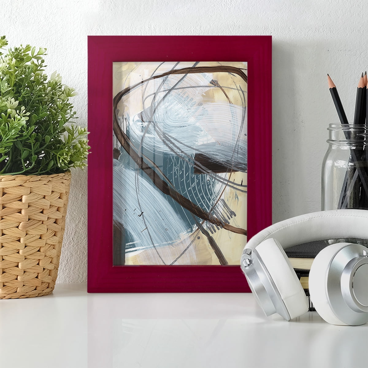 Winding Around II - Framed Print w/glass - Cherry Red