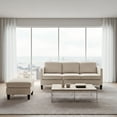 thumbnail image 6 of L-Shaped Sectional Couch 88 inch Corduroy 3-Seater Sofa with Reversible Chaise for Small Space Apartment Dorm Living Room Modern Off White, 6 of 9