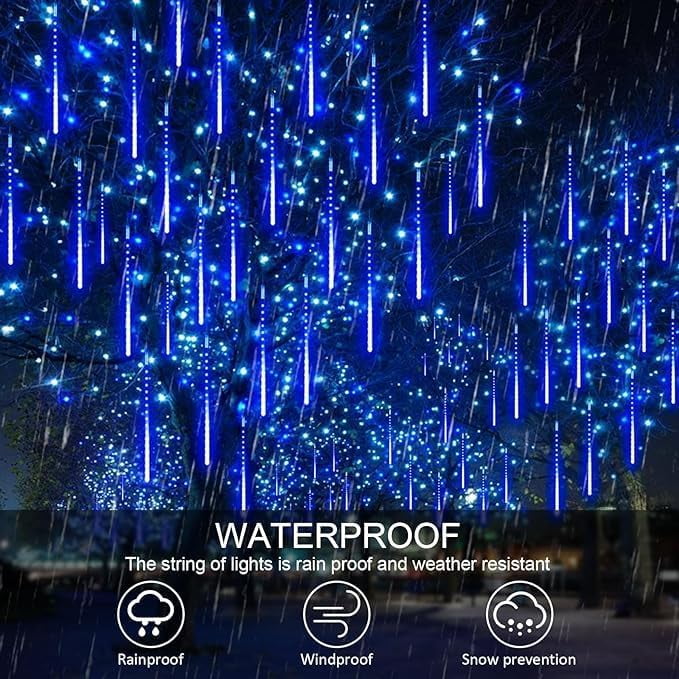 LED Outdoor String Solar, Rain Lights,Meteor Lights,Meteor rain Lights 30cm 10 Tube Solar rain Lights with for Christmas Parties Wedding Christmas Tree