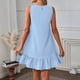 thumbnail image 5 of TaTaai Women's Lightweight Slip Mini Dress Solid Color Round Neck Sleeveless Casual Polyester Summer Dress Gift, 5 of 7