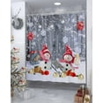 thumbnail image 4 of Merry Christmas Shower Curtains for Bathroom Winter Snowman Gifts Fabric Shower Curtain Set with Hooks, Xmas Balls Holiday Decoration Party Photography Backdrops Background, Waterproof, 72"x84" Long, 4 of 5