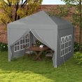 thumbnail image 2 of Outsunny 10'x10' Outdoor Pop Up Party Tent with Carrying Bag Light Grey, 2 of 10
