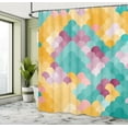 thumbnail image 4 of Ambesonne Abstract Shower Curtain, Colorful Retro Waves Print, 69"Wx70"L, Mustard Turquoise, 4 of 4