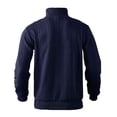 thumbnail image 6 of Men's Retro Stand Collar Zip-Up Sweatshirt, Casual Loose Fit Heavyweight Knit Jacquard Pullover, Fall Winter Long Sleeve Top,Navy,L, 6 of 8