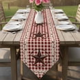 thumbnail image 6 of Table Runners 60 Inches Long, Farmhouse Cotton Linen Kitchen Dining Coffee Table Runner for Party Home Decor, Vintage Star Retro Rustic Checked Grid Lodge Tabletop Dresser Scarves Runner 13x60 Inch, 6 of 9