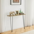 thumbnail image 3 of NOZE Wall-Mounted Side Console Sofa Table  Natural Wood Table for Entryway Living Room with Two Iron Feet, Washed White, 3 of 15