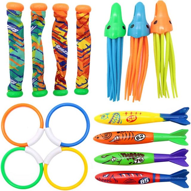 Hydro-Swim Dive Toys for Building Confidence, Safe Durable Dive Rings for Children's Spatial Awareness & Hand-Eye Coordination