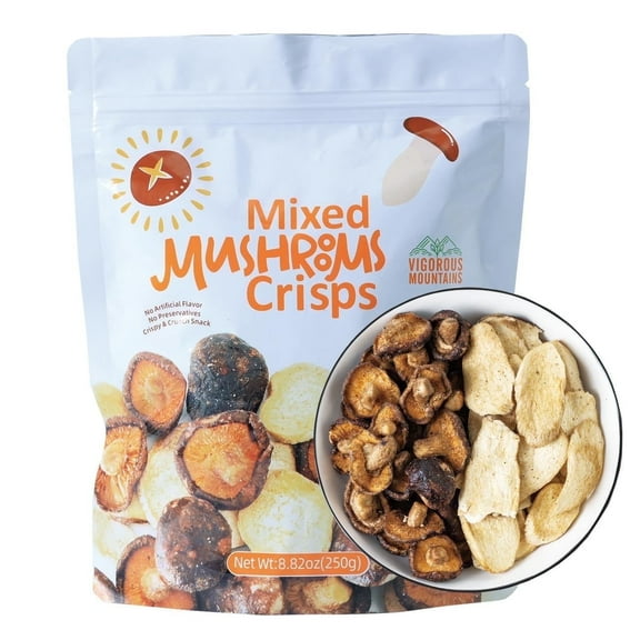 Mushroom Chips Snacks, Good Salted Grocery Vegetable Snack Chip 8.82 Oz, 250 g