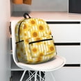 thumbnail image 5 of Pofeuu Yellow White Striped Sunflower Print Laptop Backpack Travel Canvas Backpack for School Lightweight and Comfortable Backpack College Backpack Schoolbag, 5 of 6