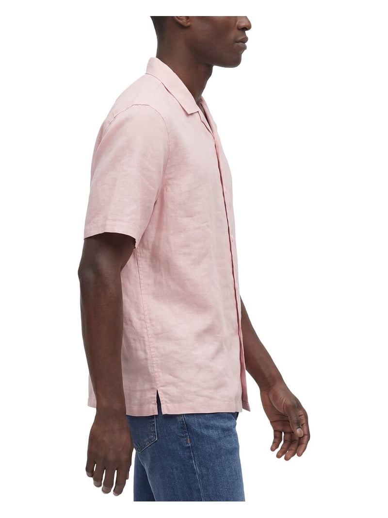 Theory mens Daze Precise Linen Shirt, m, Pink - Walmart.com